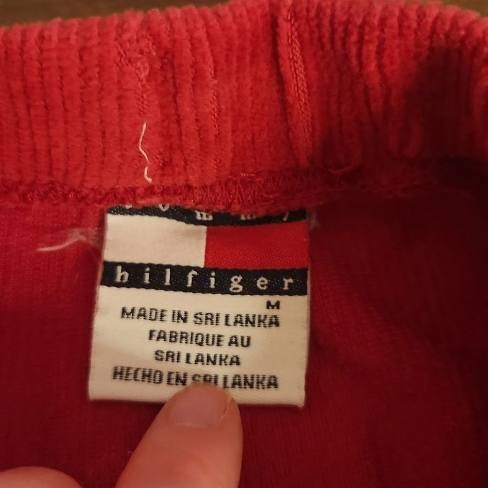 Tommy Hilfiger Size Medium Youth Red Corduroy Velour/Velvet Pants Cherry Red